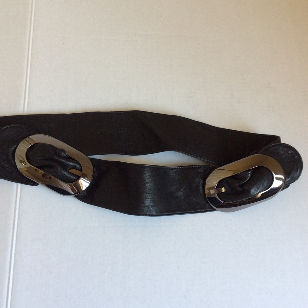 Thomas Wylde Leather Belt with Silver Accents Sz L